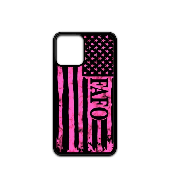 Pink American Flag FAFO Print Phone Case - Picture 8 of 10